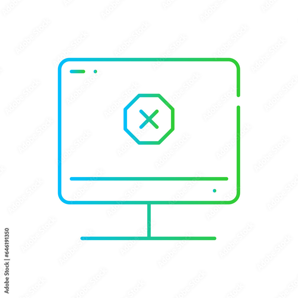 Ad blocker digital marketing icon with blue and green gradient outline style. ad, block, stop, advertising, internet, sign, blocker. Vector Illustration Ad blocker digital marketing icon with blue and green gradient outline style. ad, block, stop, advertising, internet, sign, blocker. Vector Illustration