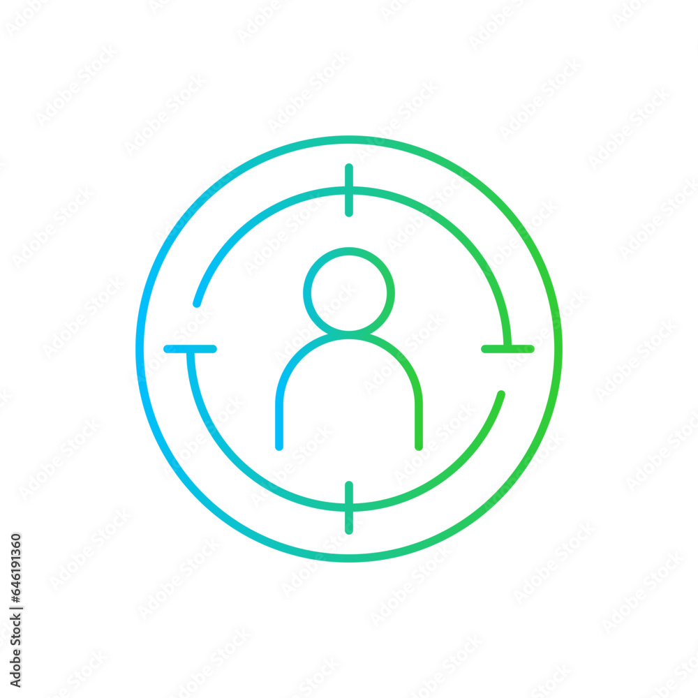 Target digital marketing icon with blue and green gradient outline style. goal, target, success, business, strategy, marketing, competition. Vector Illustration Target digital marketing icon with blue and green gradient outline style. goal, target, success, business, strategy, marketing, competition. Vector Illustration