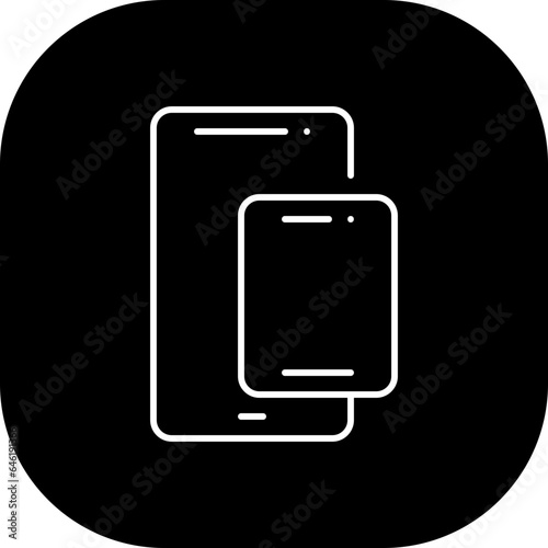 Device digital marketing icon with black filled line outline style. phone, technology, screen, mobile, laptop, tablet, digital. Vector Illustration