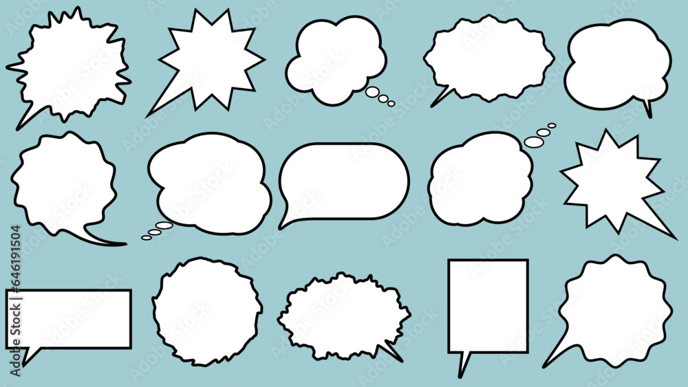 Obraz premium Set of speech bubbles. speech bubble, speech balloon, chat bubble line art vector icon collection