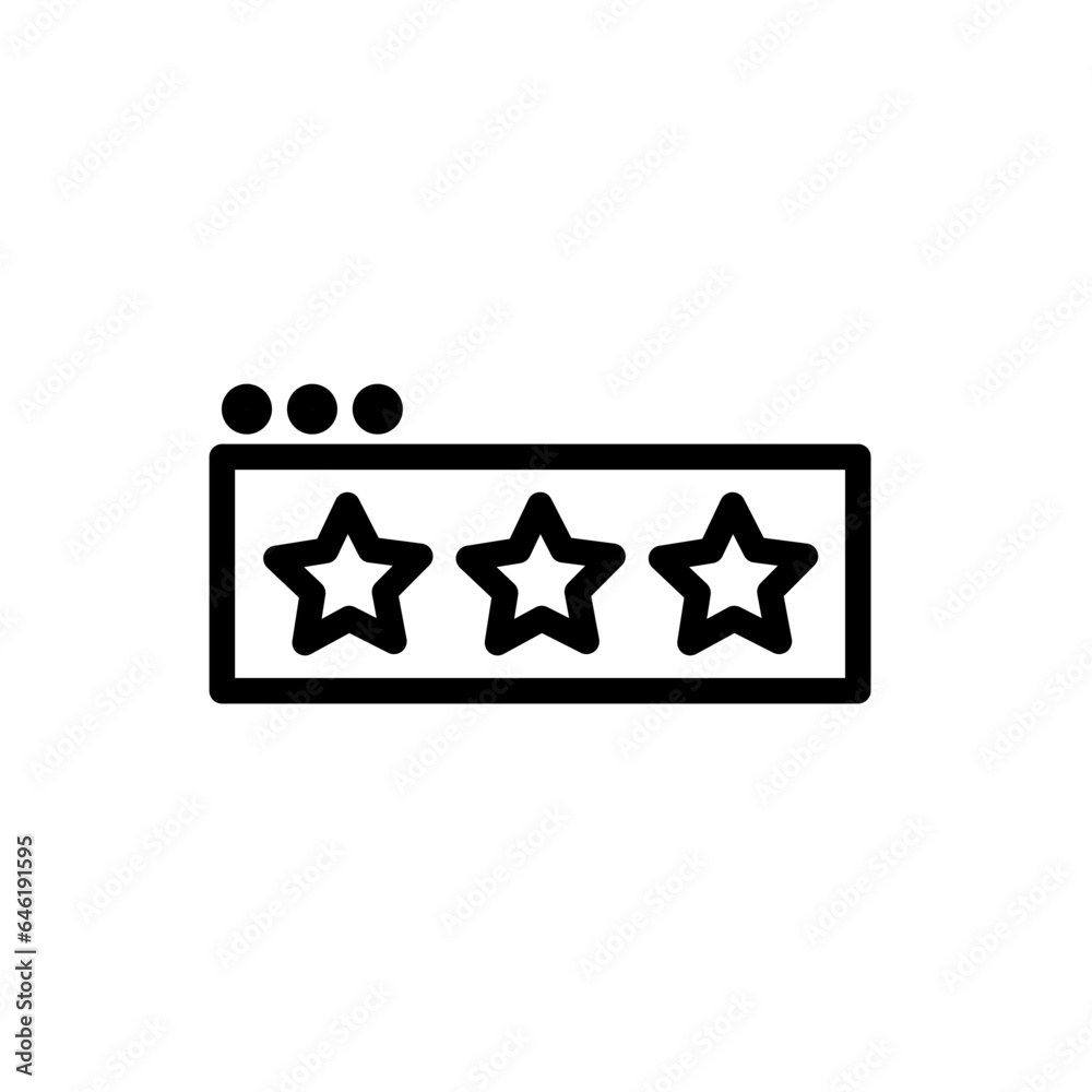 Rating digital marketing icon with black outline style. line, sign, rate, outline, business, rating, feedback. Vector Illustration