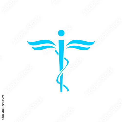 CADUCEUS MEDICAL ICON LOGO TEMPLATE VECTOR