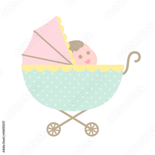 simple illustration of baby carriage