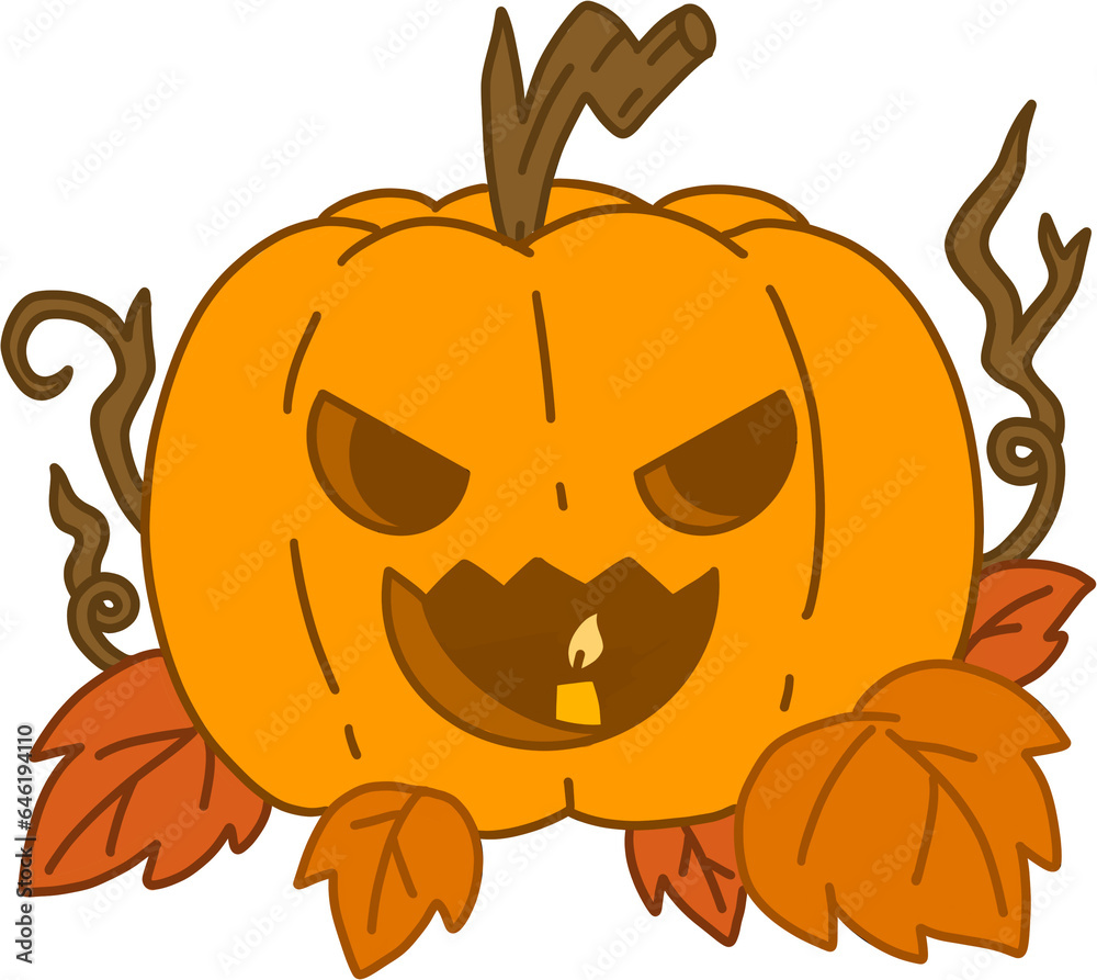 Fototapeta premium hand drawn illustration Pumpkin of Halloween Day 