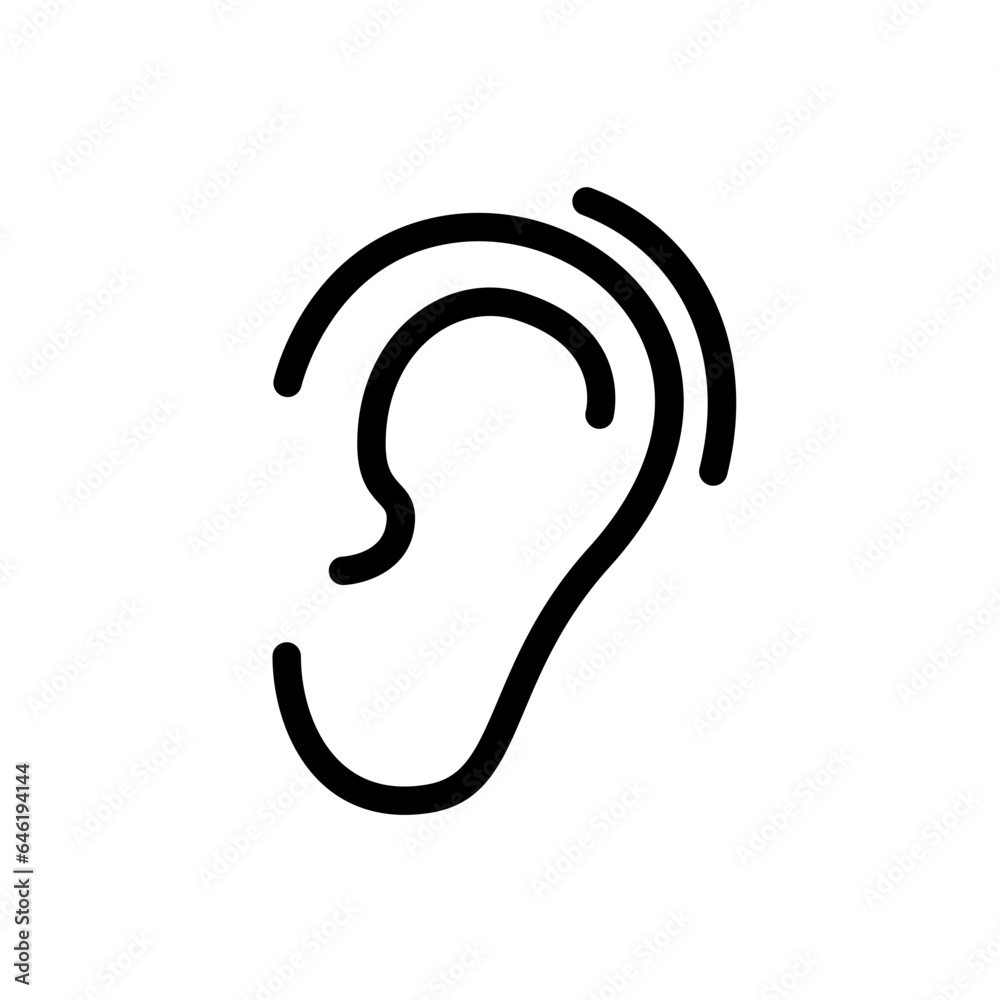 Deaf medical and health icon with black outline style. deaf, symbol, sign, isolated, human, deafness. Vector Illustration Deaf medical and health icon with black outline style. deaf, symbol, sign, isolated, human, deafness. Vector Illustration