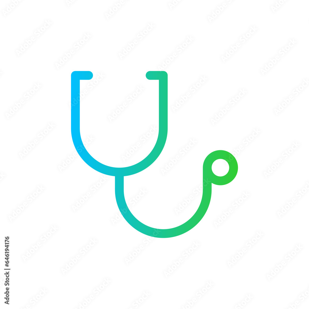 Telescope medical and health icon with blue and green gradient outline style. telescope, astronomy, symbol, science, sign, discovery, space. Vector Illustration Telescope medical and health icon with blue and green gradient outline style. telescope, astronomy, symbol, science, sign, discovery, space. Vector Illustration