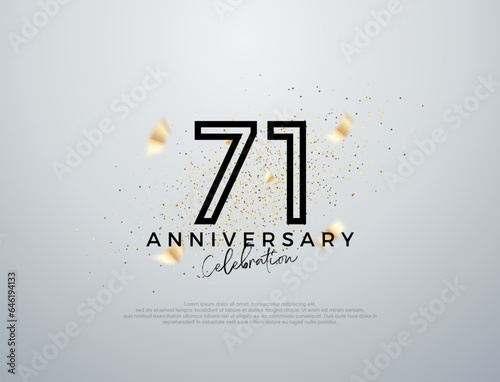 Simple line design for 71st anniversary celebration. Premium vector for poster, banner, celebration greeting.