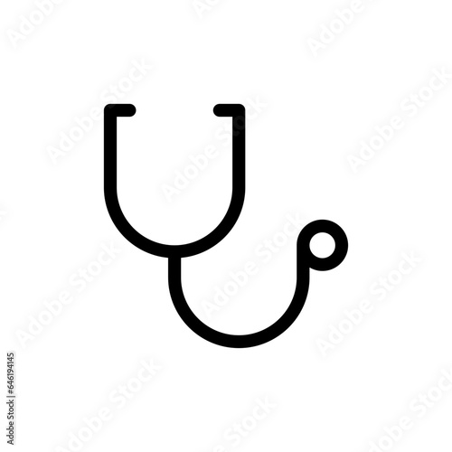 Telescope medical and health icon with black outline style. telescope, astronomy, symbol, science, sign, discovery, space. Vector Illustration