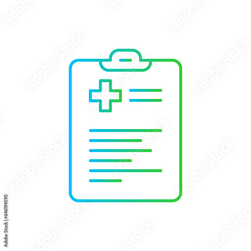 Medical check up medical and health icon with blue and green gradient outline. doctor, medical, health, patient, clinic, hospital, care. Vector illustration © SkyPark
