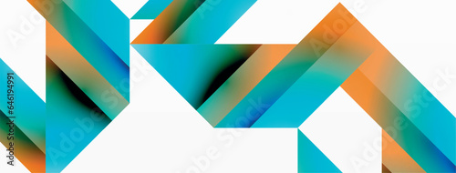 Geometric purity on white - lines, squares, triangles unite. Minimalist harmony in elegant simplicity