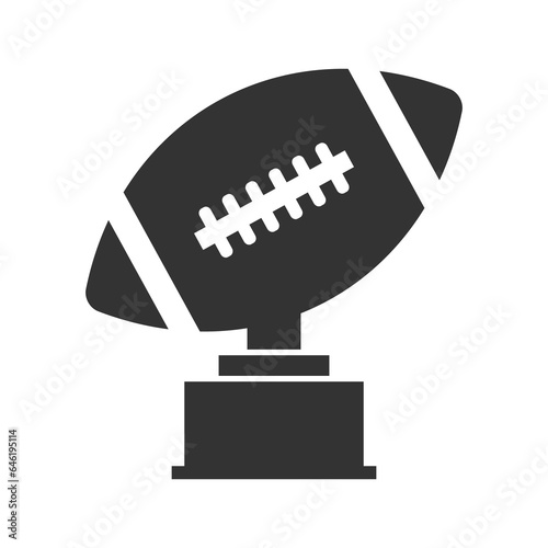Vector illustration of football cup icon in dark color and transparent background(png).