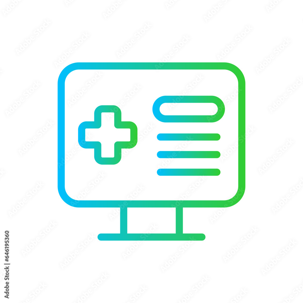 Medical record medical and health icon with blue and green gradient outline style. medical, record, health, data, medicine, clinic, doctor. Vector Illustration Medical record medical and health icon with blue and green gradient outline style. medical, record, health, data, medicine, clinic, doctor. Vector Illustration