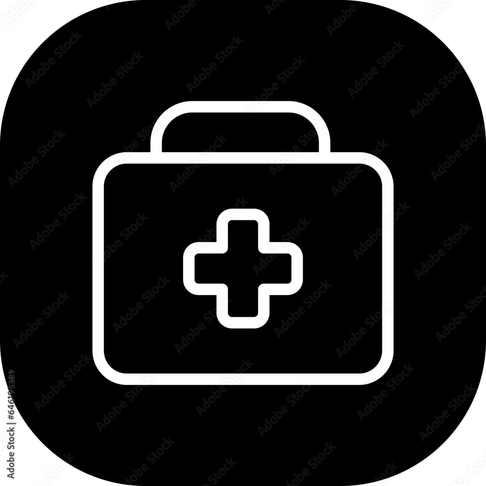 First aid kit medical and health icon with black filled line outline style. care, health, medicine, doctor, medical, emergency, case. Vector Illustration First aid kit medical and health icon with black filled line outline style. care, health, medicine, doctor, medical, emergency, case. Vector Illustration