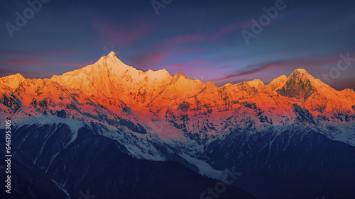 Meili snow mountain in yunnan province rizhao golden hill