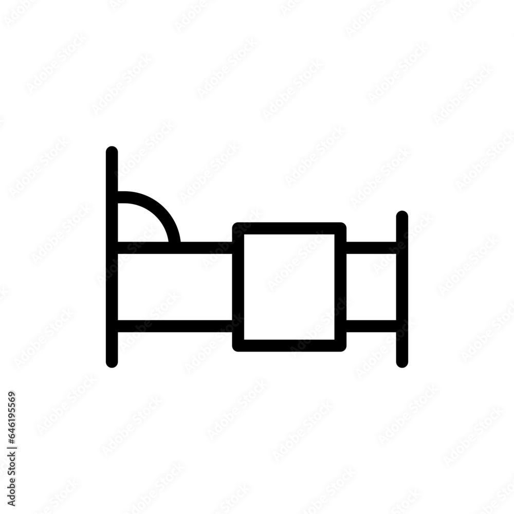Patient bed medical and health icon with black outline style. patient, medical, hospital, bed, care, medicine, treatment. Vector Illustration Patient bed medical and health icon with black outline style. patient, medical, hospital, bed, care, medicine, treatment. Vector Illustration