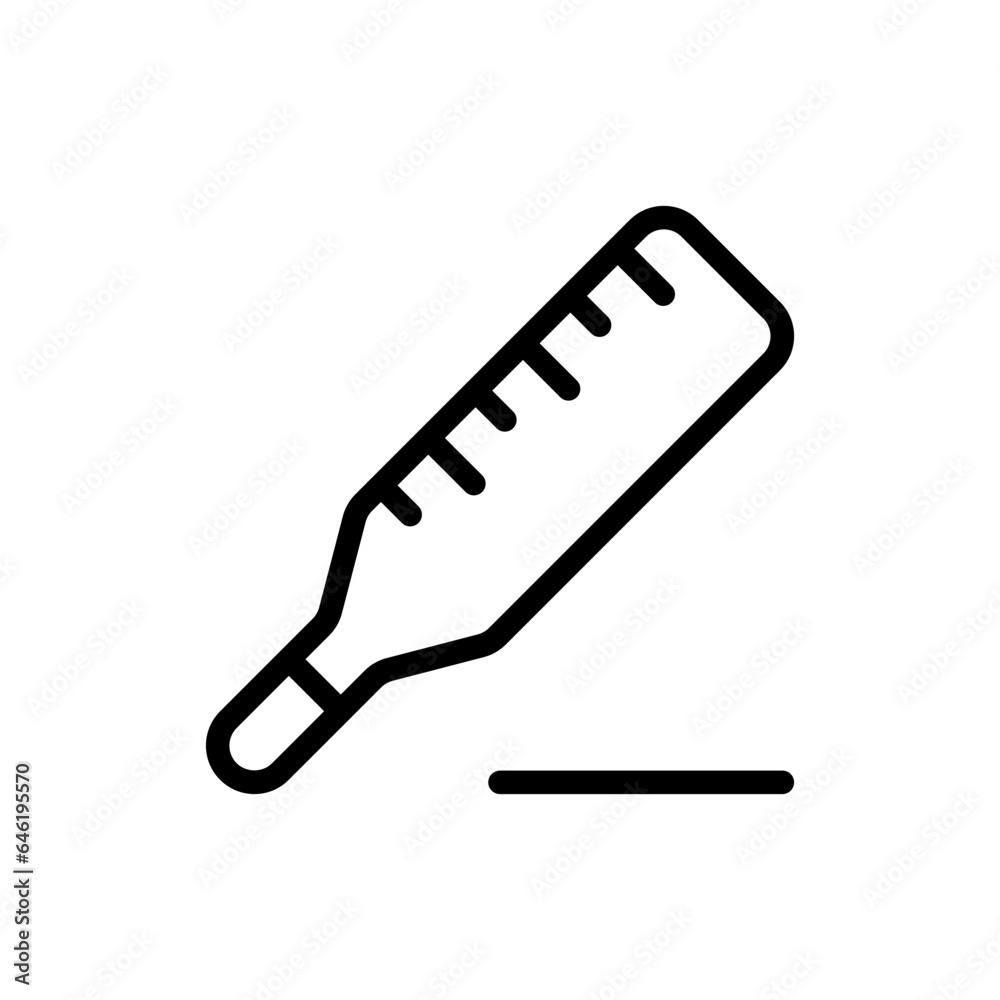 Thermometer medical and health icon with black outline style. thermometer, temperature, sign, cold, symbol, hot. Vector Illustration Thermometer medical and health icon with black outline style. thermometer, temperature, sign, cold, symbol, hot. Vector Illustration