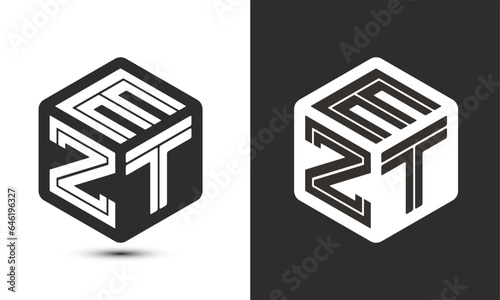 EZT letter logo design with illustrator cube logo, vector logo modern alphabet font overlap style. photo