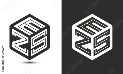 EZS letter logo design with illustrator cube logo, vector logo modern alphabet font overlap style. photo