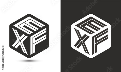 EXF letter logo design with illustrator cube logo, vector logo modern alphabet font overlap style. photo