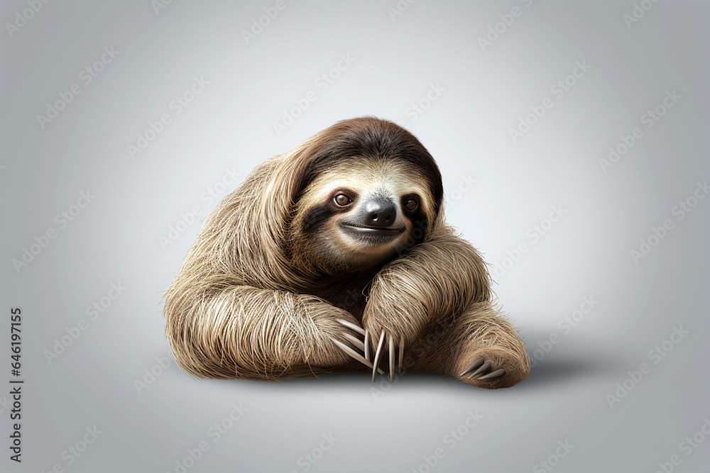 Sloth, minimalism, blurry background - Generative AI Sloth, minimalism, blurry background - Generative AI