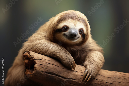 Sloth, minimalism, blurry background - Generative AI