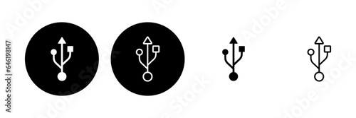 Usb icon set. Flash disk icon vector