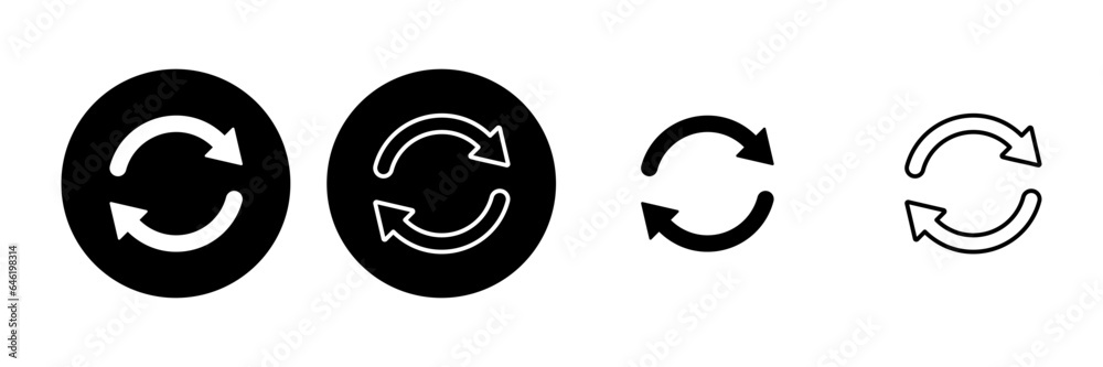 Refresh icon set. Reload icon vector. Update icon. Refresh icon set. Reload icon vector. Update icon.