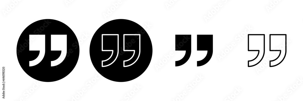 Quote icon set. Quotation mark symbol. Quote icon set. Quotation mark symbol.