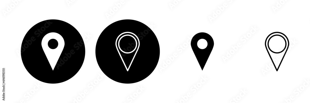 Pin icon set. Location icon vector. destination icon. map pin Pin icon set. Location icon vector. destination icon. map pin