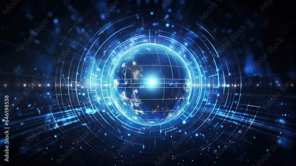 Abstract background of future technology concept for business solutions .circle, globe. Generative AI Abstract background of future technology concept for business solutions .circle, globe. Generative AI