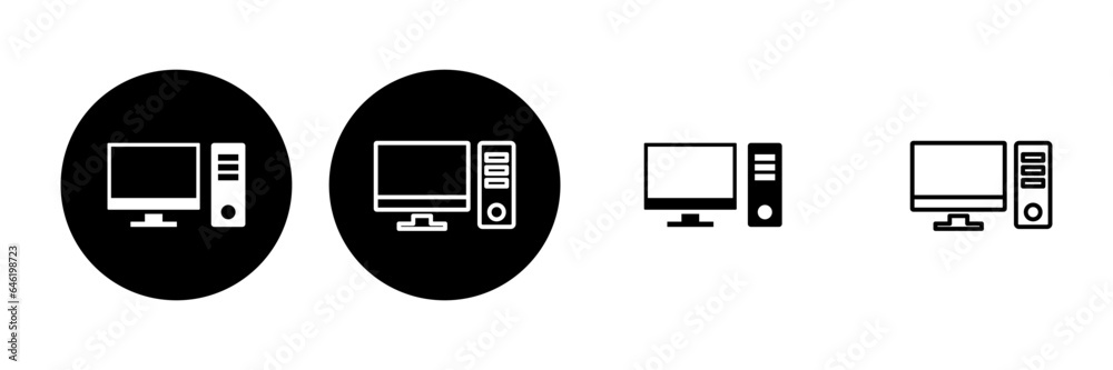 Computer icon set. computer monitor icon vector. Computer icon set. computer monitor icon vector.