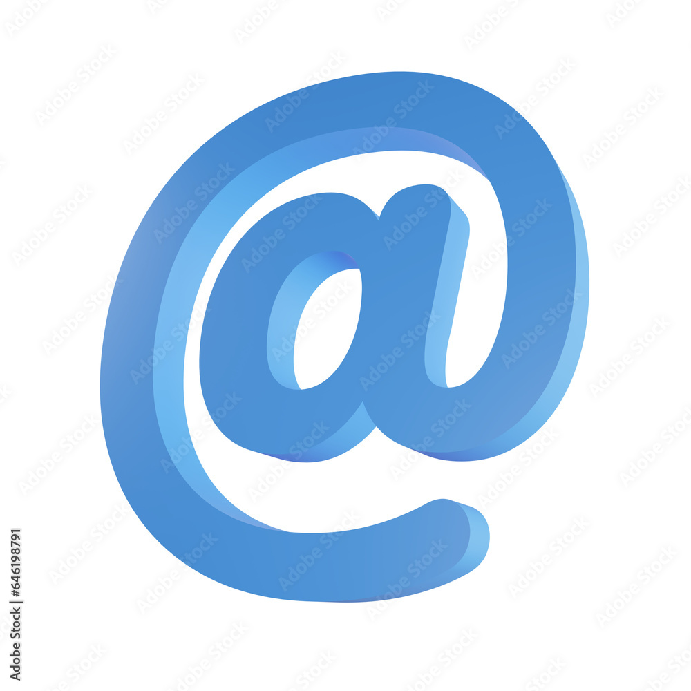 email address sign or symbol 3d icon email address sign or symbol 3d icon