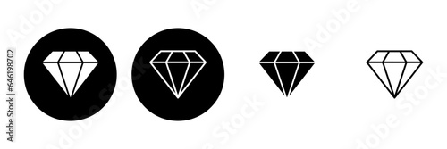 Diamond icon set. diamond gems vector icon.