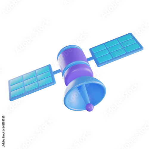 simple satelite 3d isolated icon