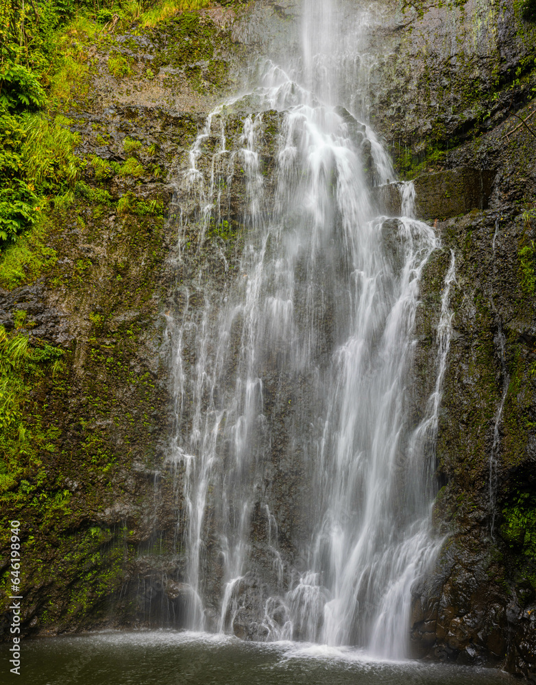 Wailua Falls on The Hana Highway, Hana, Maui, Hawaii, USA