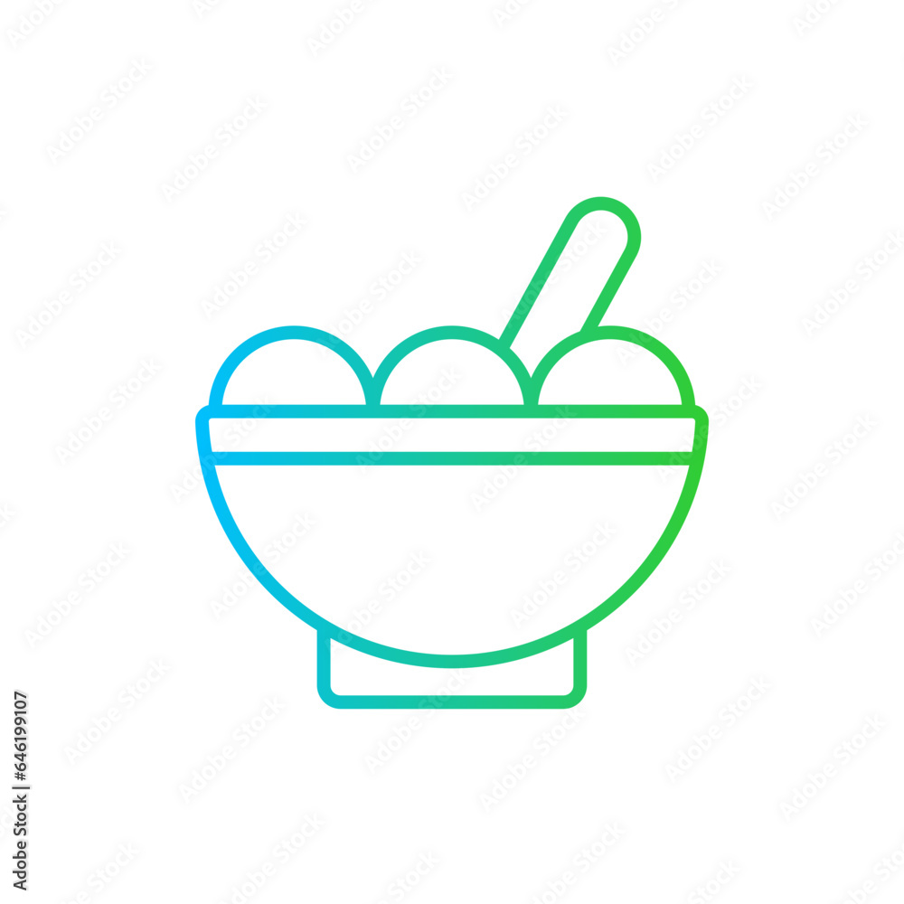 Meatball food and drink icon with blue and green gradient outline style. food, design, restaurant, meat, meal, sign, line. Vector illustration Meatball food and drink icon with blue and green gradient outline style. food, design, restaurant, meat, meal, sign, line. Vector illustration