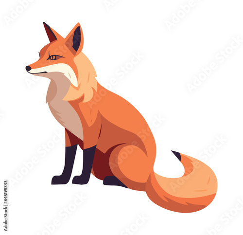fox animal icon isolated