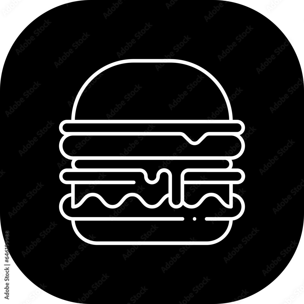 Burger food and drink icon with black filled line outline. hamburger, food, burger, meat, sandwich, beef, cheese. Vector illustration Burger food and drink icon with black filled line outline. hamburger, food, burger, meat, sandwich, beef, cheese. Vector illustration
