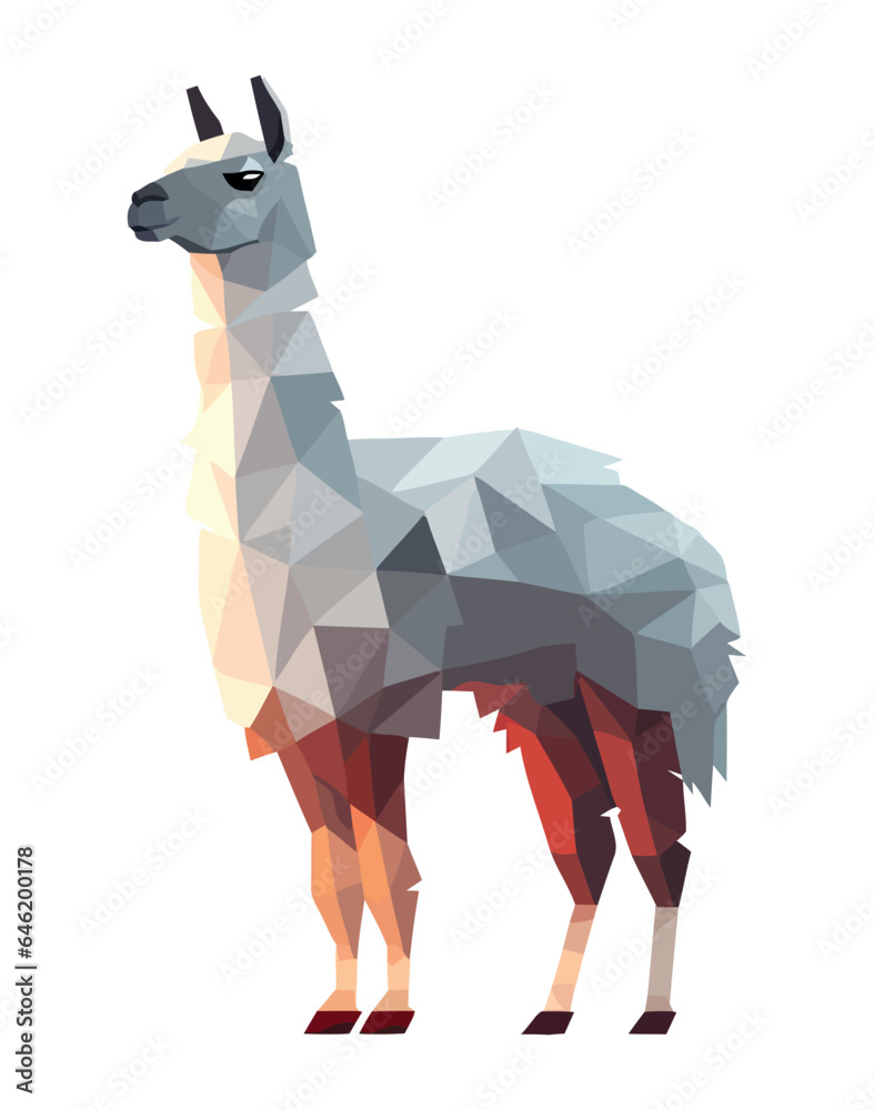 Fototapeta premium geometric llama animal icon