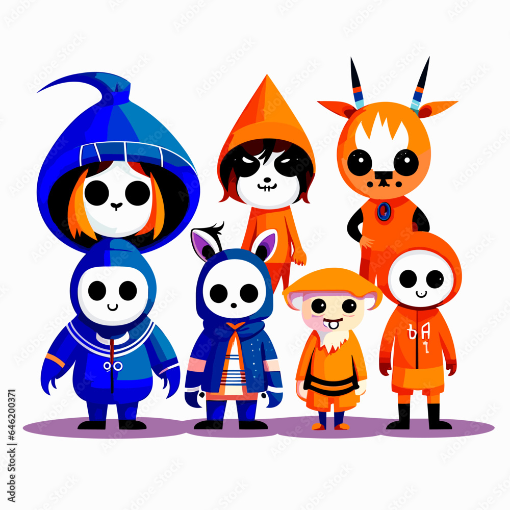 Scary Costumes halloween illustration cartoon Scary Costumes halloween illustration cartoon