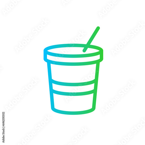 Coffee food and drink icon with blue and green gradient outline style. coffee, drink, restaurant, mug, hot, cup, espresso. Vector illustration