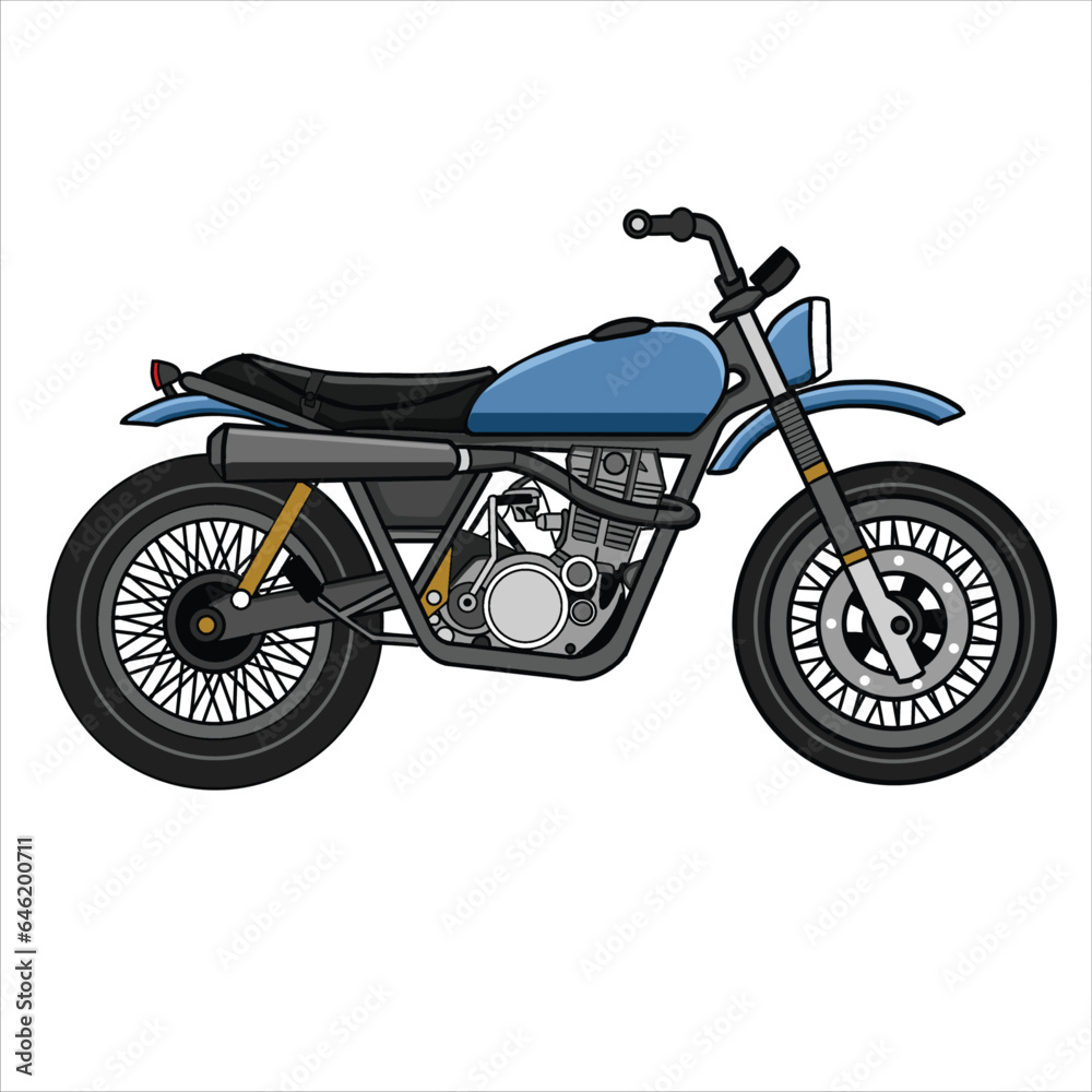 Fototapeta premium Classic Cafe Racer Motorcycle Icon – Vintage Custom Bike Illustration