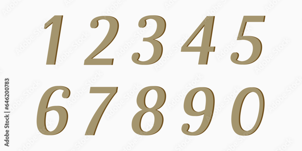 Number font. Font of numbers in classical style with contemporary geometric design. Beautiful elegant numerals. Vintage and old school retro typographic. Vector Illustration Number font. Font of numbers in classical style with contemporary geometric design. Beautiful elegant numerals. Vintage and old school retro typographic. Vector Illustration