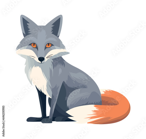 fox animal icon flat