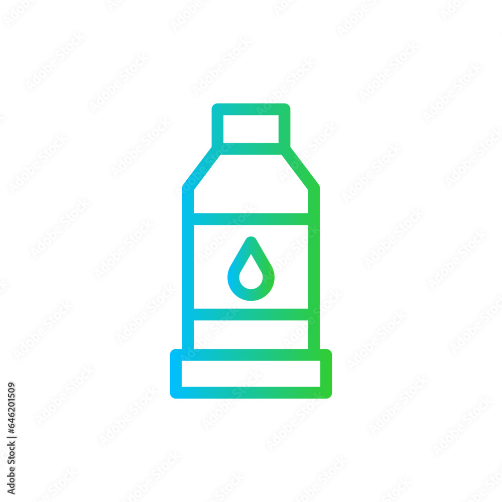 Mineral water food and drink icon with blue and green gradient outline style. water, mineral, drink, bottle, liquid, health, fresh, . Vector illustration Mineral water food and drink icon with blue and green gradient outline style. water, mineral, drink, bottle, liquid, health, fresh, . Vector illustration