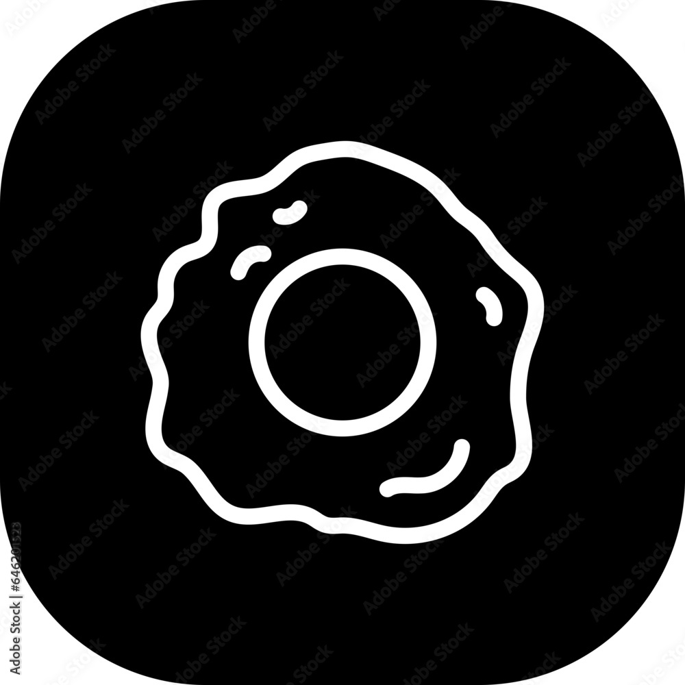 Fried egg food and drink icon with black filled outline style. breakfast, egg, food, isolated, yolk, fried, protein. Vector illustration Fried egg food and drink icon with black filled outline style. breakfast, egg, food, isolated, yolk, fried, protein. Vector illustration