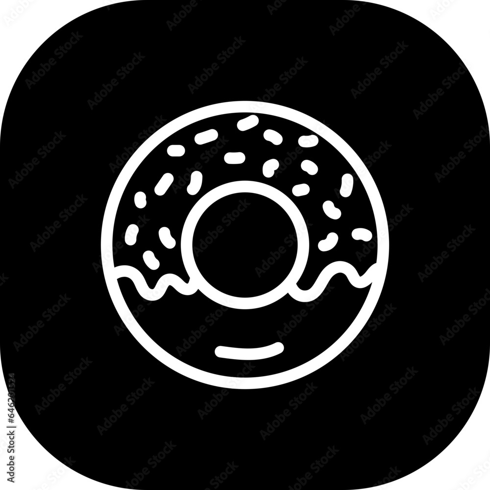 Donut food and drink icon with black filled outline style. donut, food, dessert, cake, bakery, sweet, snack. Vector illustration Donut food and drink icon with black filled outline style. donut, food, dessert, cake, bakery, sweet, snack. Vector illustration