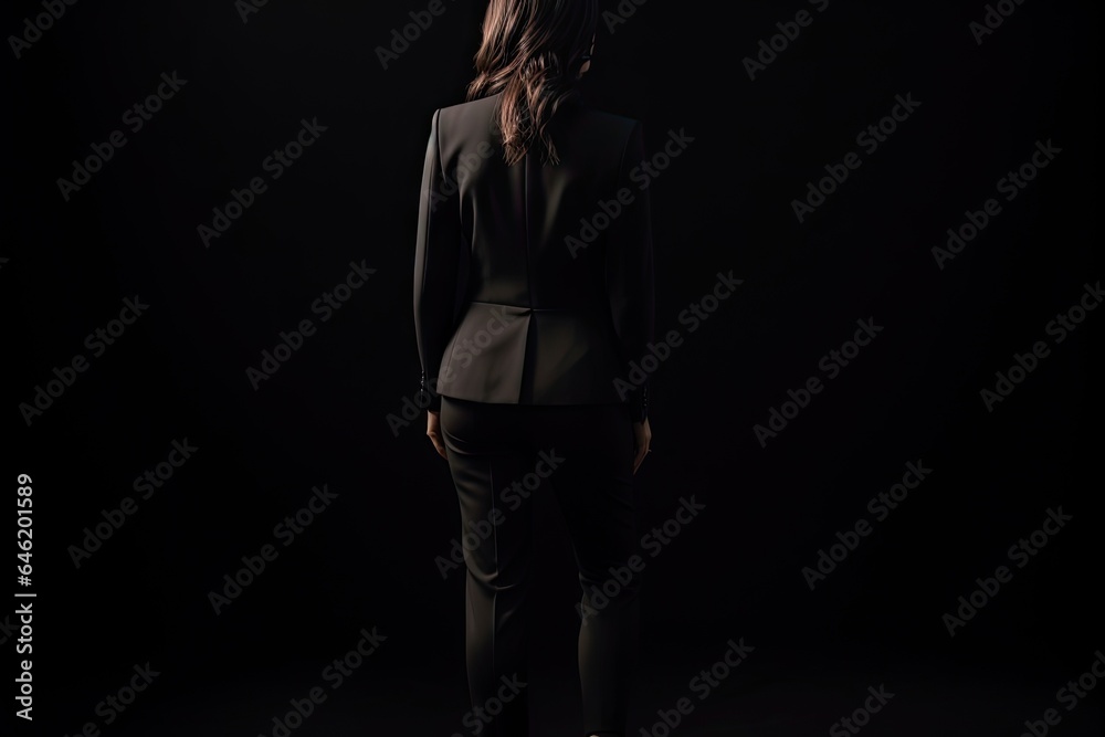 Modern leadership. Young businesswoman poses with confidence. Beauty and business. Attractive female executive in suit. Ambitious and elegant. Portrait of successful female CEO