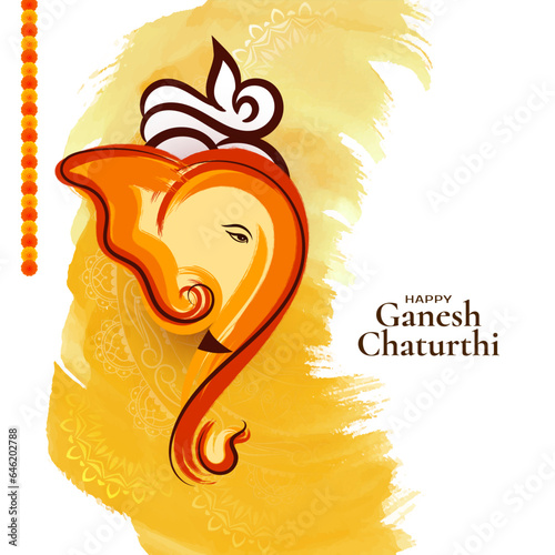 Modern Happy Ganesh Chaturthi Indian festival celebration card