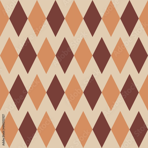 argyle seamless vector pattern in autumn colors. Traditional geometric vector argyle stitched background art for gift wrapping, socks, sweater, jumper, or trendy classic fashion